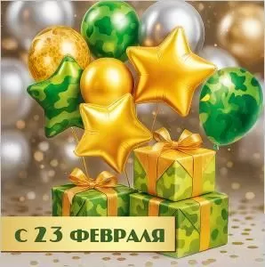 Бирка двойная «С 23 февраля»