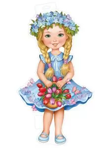 Плакат «Девочка в голубом весеннем платье»