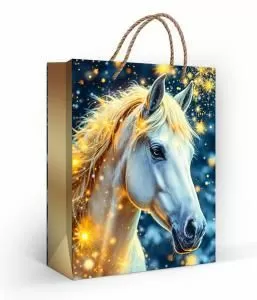 Пакет подарочный (M) «Лошадь белая» Пакет подарочный (M) «Лошадь белая»