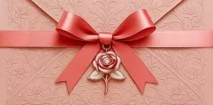 Конверт для денег «Пудровый бант и роза»