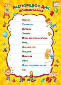 Плакат «Распорядок дня дошкольника»