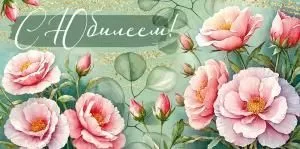 Конверт для денег «С Юбилеем!» (цветы)