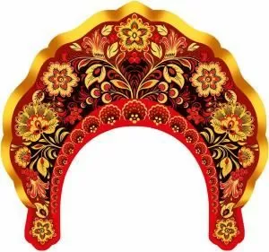 Кокошник «Красное, черное и золото»