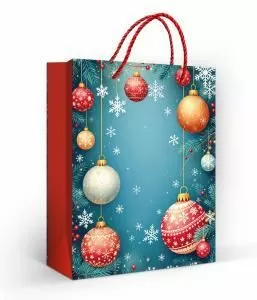 Пакет подарочный (M) «Красные шары на зеленом» Пакет подарочный (M) «Красные шары на зеленом»