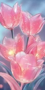 Конверт для денег без надписи (розовые тюльпаны)