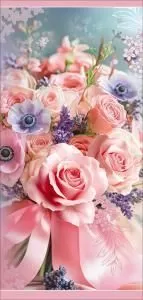 Открытка без названия (букет роз)