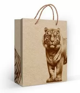 Пакет подарочный (M) «Тигр на крафте» Пакет подарочный (M) «Тигр на крафте»