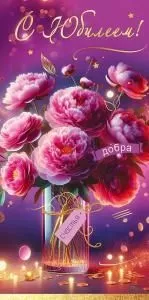 Конверт для денег «С Юбилеем! Добра, счастья»