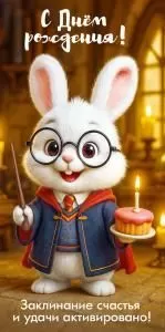 Конверт для денег «С Днём рождения! Заклинание счастья и удачи активировано!»