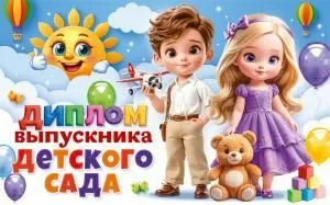 Диплом выпускника детского сада с анкетой