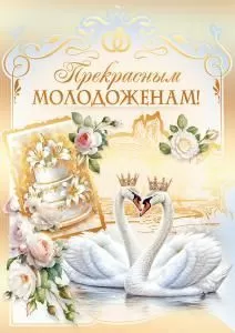 Открытка «Прекрасным молодоженам!»