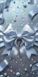 Конверт для денег без надписи (бант на фоне с конфетти и бусинами)