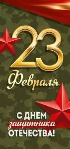 Открытка «23 Февраля! С Днем защитника Отечества!» (цифры, камуфляж)
