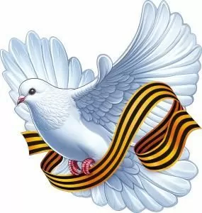 Украшение на скотче «Голубь правый с георгиевской лентой» 