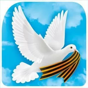 Украшение на скотче без надписи (голубь с георгиевской лентой)