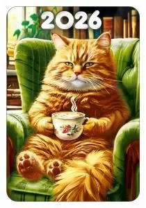 2026 Календарь карманный «Кот в кресле» 2026 Календарь карманный «Кот в кресле»