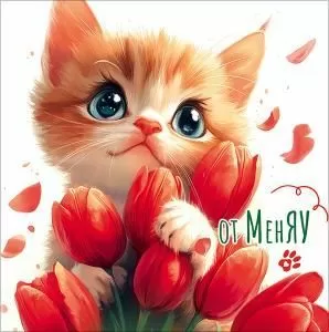 Двойная бирка для подарка «От МенЯУ»