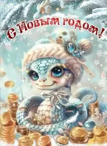 Плакат «С Новым годом!» (змея)