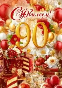 Открытка «С Юбилеем! 90 лет»
