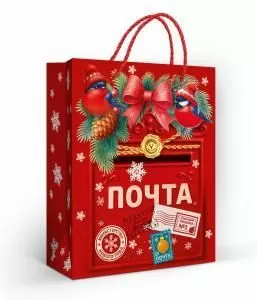 Пакет подарочный «Новогодняя почта» (M)