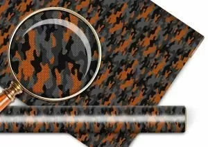 Упаковочная бумага «Оранжевый камуфляж» Упаковочная бумага «Оранжевый камуфляж»