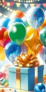 Конверт для денег без надписи (подарок, шарики)