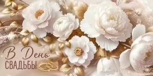 Конверт для денег «В День Свадьбы» (цветы)