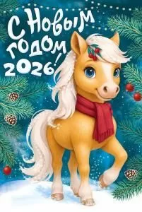 Открытка «С Новым годом! 2026» Открытка «С Новым годом! 2026»