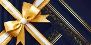 Конверт для денег без надписи (синий с бантом)