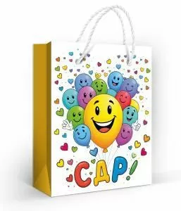 Пакет подарочный «С ДР!» (S)