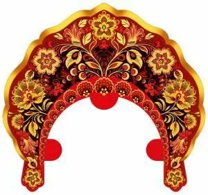 Кокошник «Красное, черное и золото»