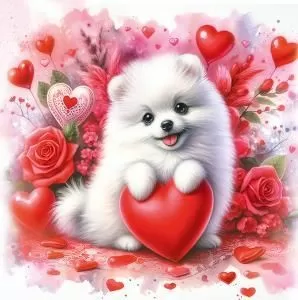 Бирка двойная без надписи (собачка с сердечком)