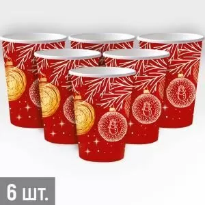Набор стаканов «Красное с золотом»