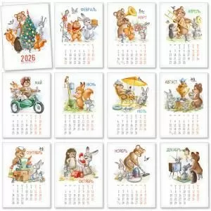 Календарь настольный «Ретро 2026» (набор карточек) Календарь настольный «Ретро 2026» (набор карточек)