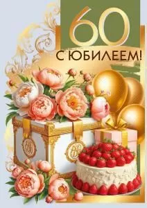 Открытка «С юбилеем! 60»