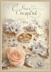 Открытка «С Днём Свадьбы!»