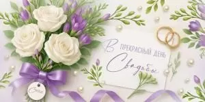 Конверт для денег «В прекрасный день свадьбы» (букет)