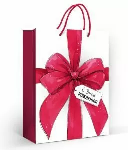 Пакет подарочный (ML) «С Днем рождения!»