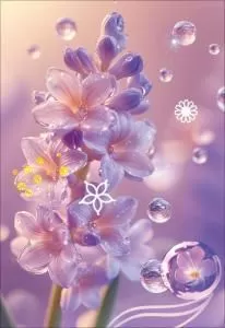 Бирка двойная без надписи (лиловые цветы)