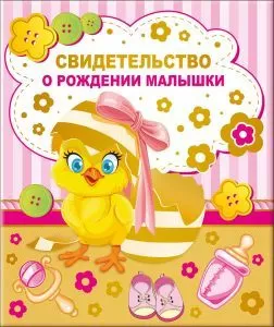 Папка «Свидетельство о рождении малышки»