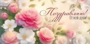 Конверт для денег «Поздравляю!» (цветы)