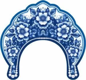 Кокошник «Синий орнамент»