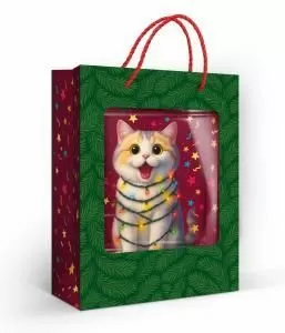 Пакет подарочный «Исполнения желаний в новом году!» (M)