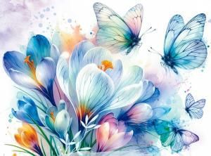 Конверт для подарочного сертификата без надписи (бабочки и цветы)