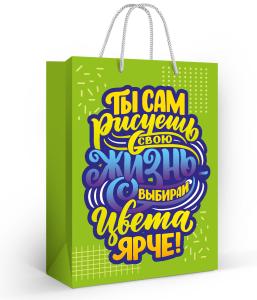 Пакет подарочный «Ты сам рисуешь свою жизнь» 