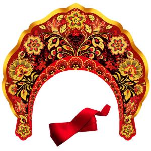Кокошник "Красное, черное и золото"