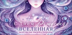 Конверт для денег «С Днем Рождения! Вселенная всегда на твоей стороне!»