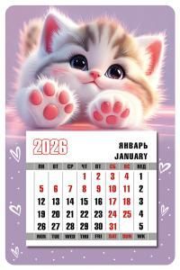 Календарь магнитный «Пушистые лапки»