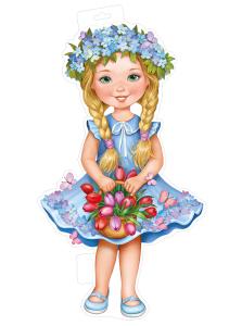 Плакат «Девочка в голубом весеннем платье»