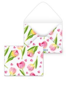 Конверт художественный малый «Тюльпаны»
